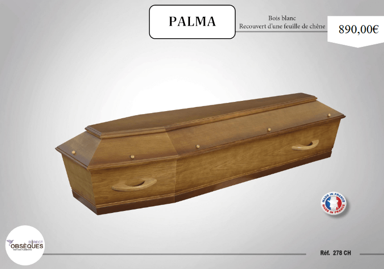 cercueil palma bois blanc